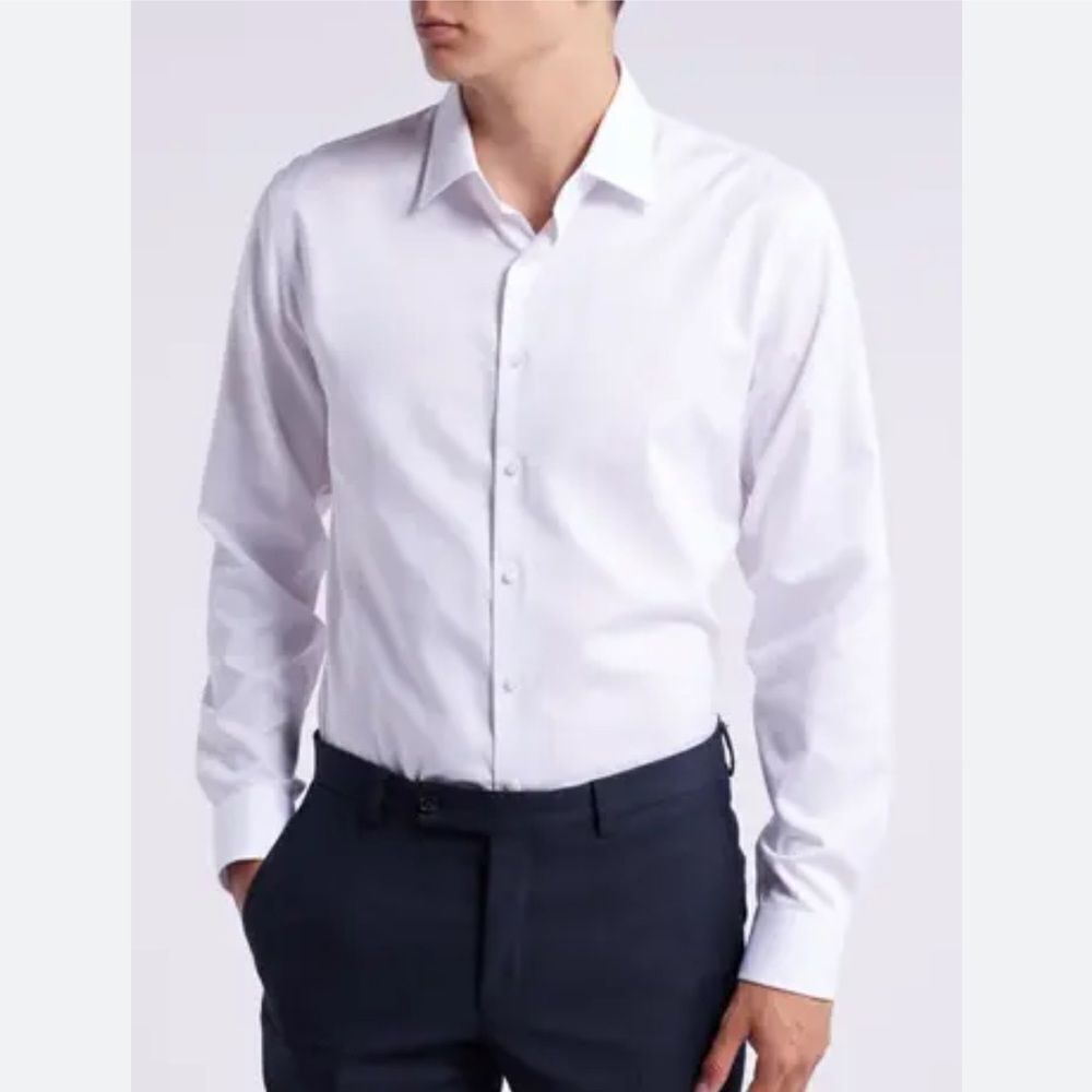 NWT Mens Nordstrom Non-iron Skirt Sz 18 1/2 Blush/pink